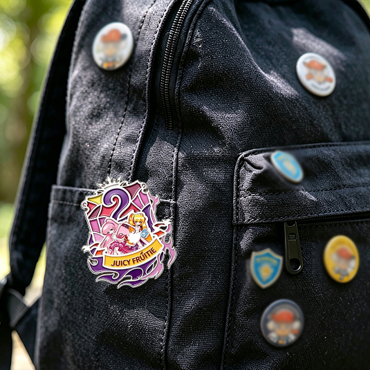 Juicy Fruitie: Origins — Limited Stained Glass Enamel Badge & Laser Ticket Memorial Set