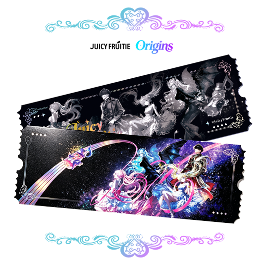 Juicy Fruitie: Origins — Limited Stained Glass Enamel Badge & Laser Ticket Memorial Set
