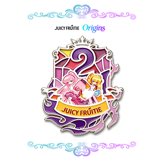 Juicy Fruitie: Origins — Limited Stained Glass Enamel Badge & Laser Ticket Memorial Set