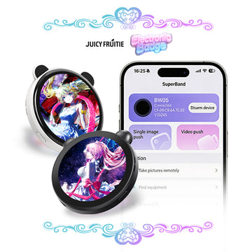 JuicyFruitie: Customizable Digital LED Badge, Smart Badge for Photos GIFs & Text, Personalized Gift